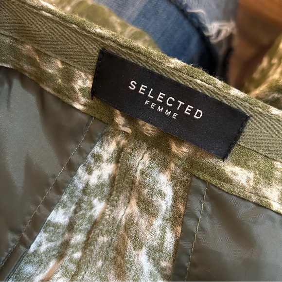 Selected Femme Chic Olive Patterned Women's Trousers 34 - Picture 5 of 11